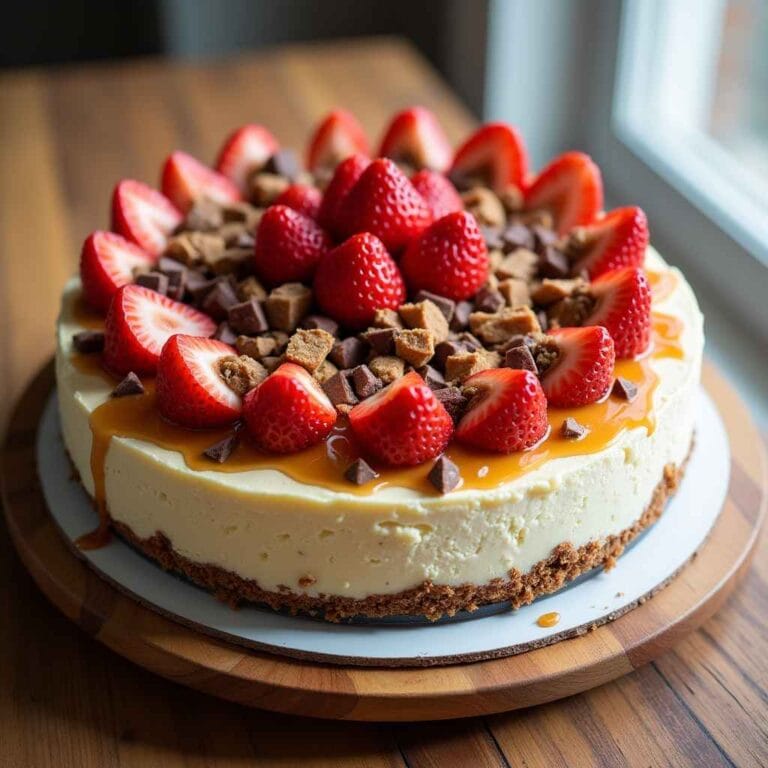 Snickers Strawberry Cheesecake Presentation