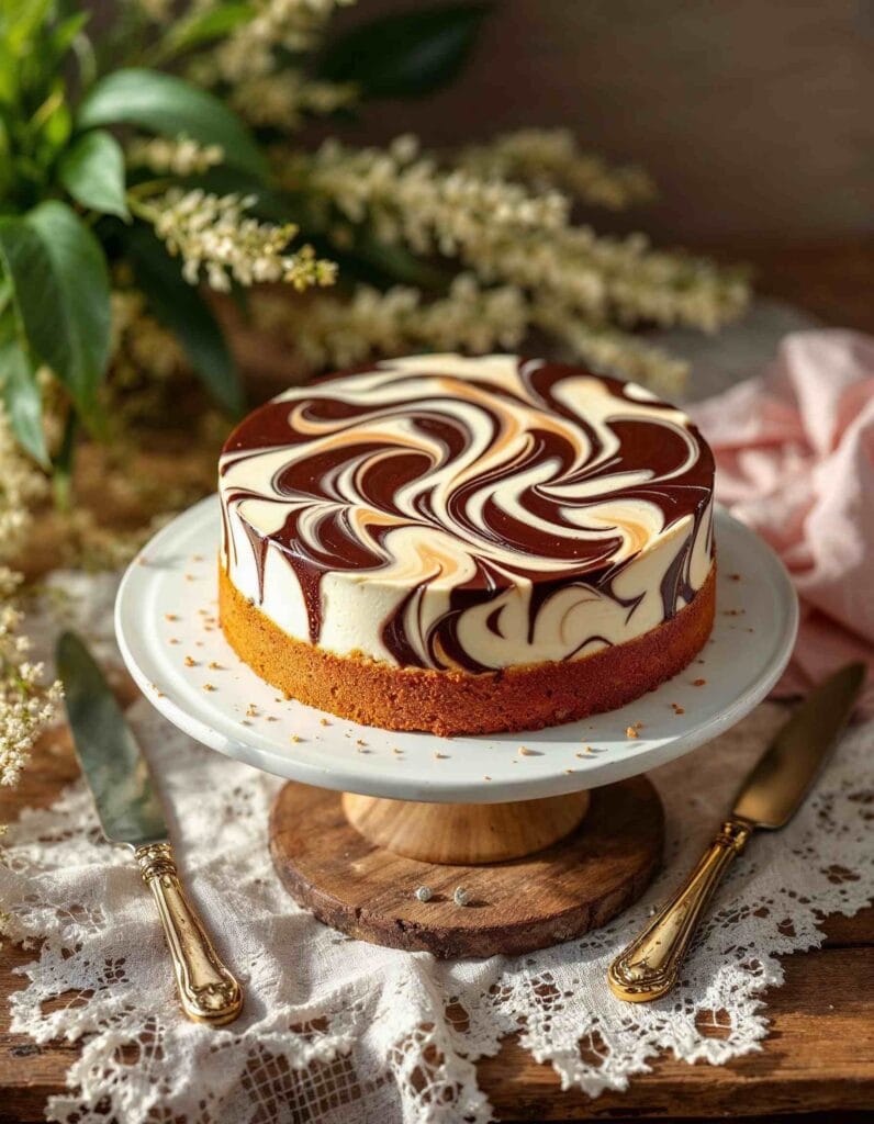 A marble cake made with sour cream